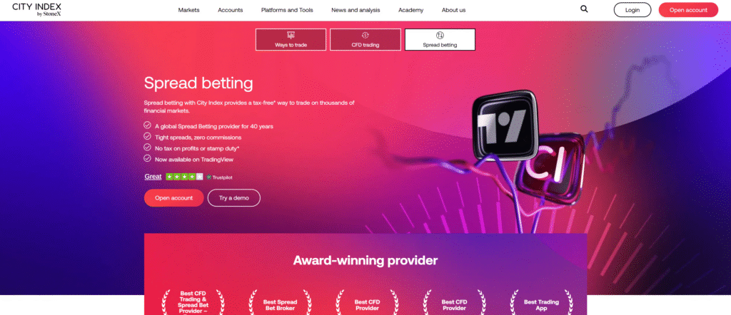City Index spread betting.